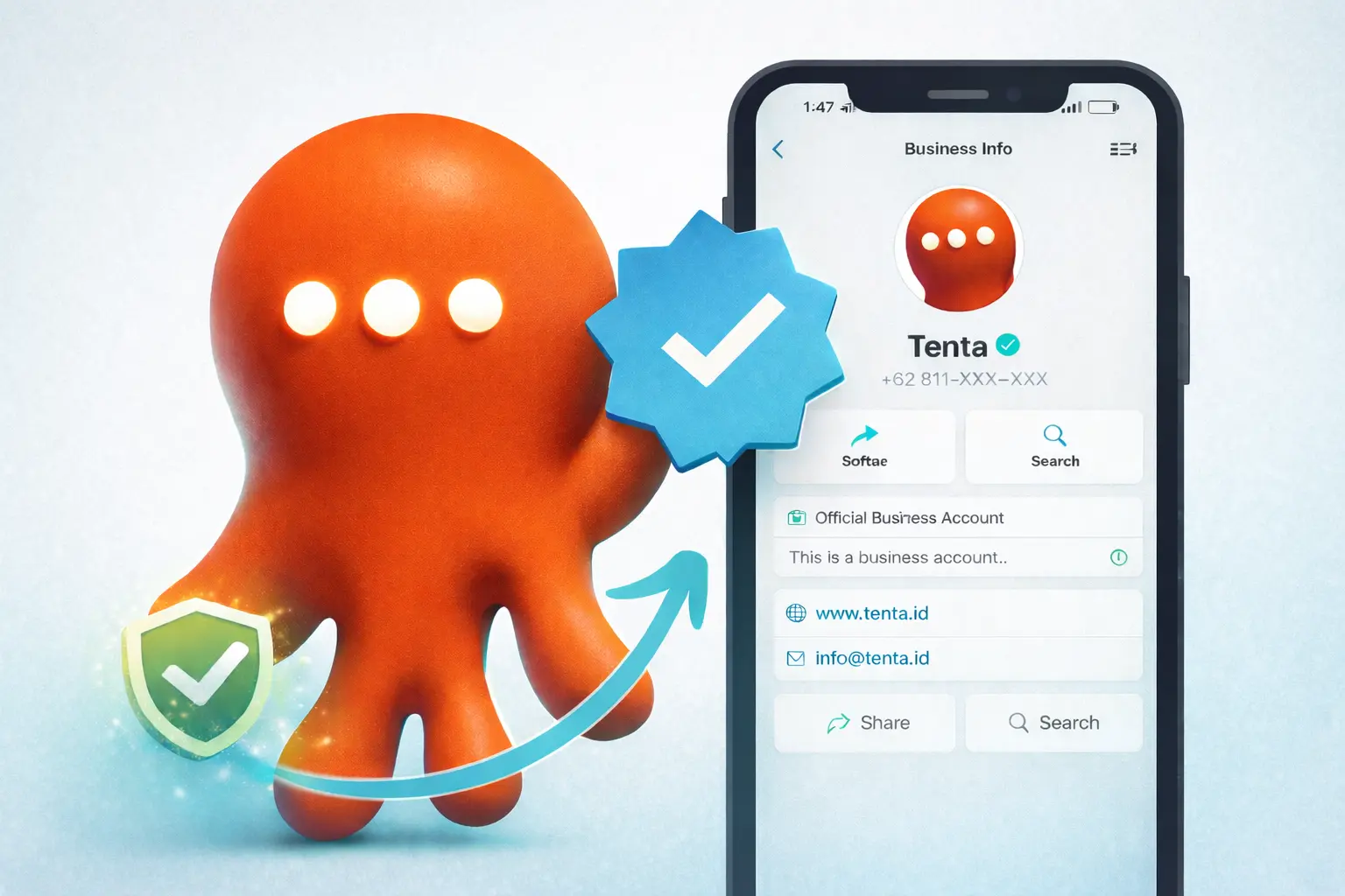 Dapatkan Nomor Masking & Centang Hijau WhatsApp widget